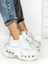 Pantofi Sport Dama cu Platforma 3607-1 WHITE | MEI