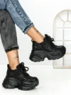 Pantofi Sport Dama cu Platforma 3605-8 BLACK | MEI