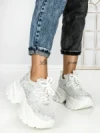 Pantofi Sport Dama cu Platforma 3605-8 WHITE | MEI