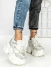 Pantofi Sport Dama cu Platforma 569-18 WHITE | MEI