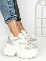 Pantofi Sport Dama cu Platforma 569-18 WHITE | MEI