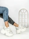 Pantofi Sport Dama cu Platforma 569-18 WHITE | MEI