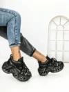 Pantofi Sport Dama cu Platforma 3616 BLACK | MEI
