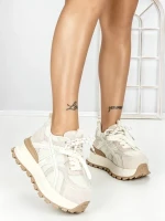 Pantofi Sport Dama din piele naturala 3651 BEIGE | PANTOFUL