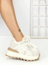 Pantofi Sport Dama din piele naturala 3651 BEIGE | PANTOFUL