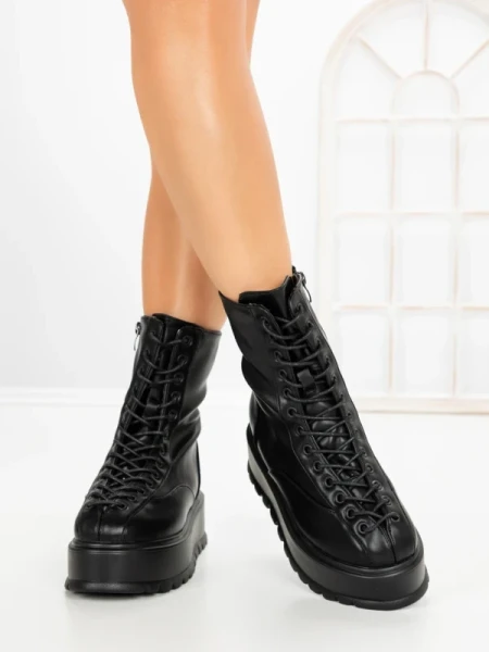 Ghete Dama cu Platforma 3AL77 BLACK | MEI