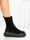 Ghete Dama cu Platforma 5AH66 ALL BLACK | MEI
