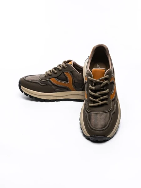 Pantofi Sport Barbati din piele naturala 1010-2 COFFEE-ORANGE | ADVANCER