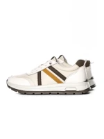 Pantofi Sport Barbati din piele naturala 21835 WHITE-BROWN | ADVANCER