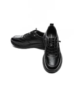 Pantofi Sport Barbati din piele naturala 82080 BLACK | ADVANCER
