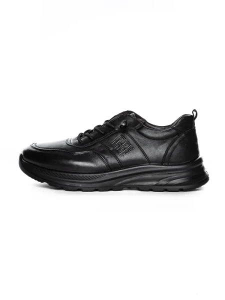 Pantofi Sport Barbati din piele naturala 82080 BLACK | ADVANCER