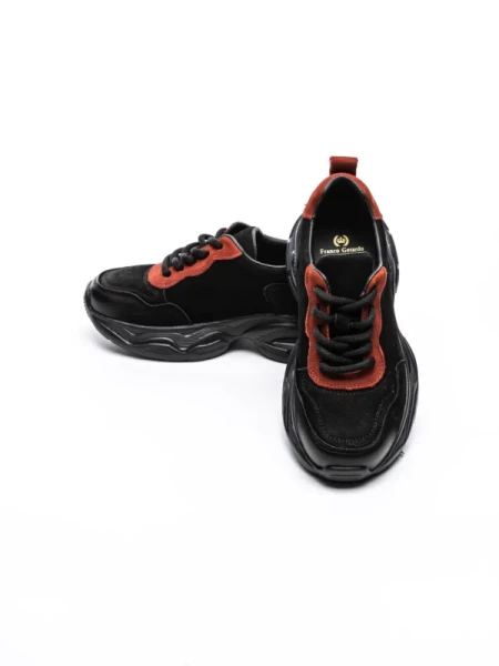 Pantofi Sport Dama din piele naturala 10787 BLACK | FRANCO GERARDO