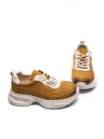 Pantofi Sport Dama din piele naturala 10787 YELLOW | FRANCO GERARDO