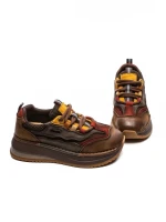 Pantofi Sport Dama din piele naturala A006-1 BROWN-RED | ADVANCER