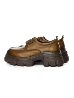 Pantofi Casual Dama din piele naturala KM1606 KHAKI | ADVANCER
