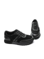 Pantofi Sport Barbati din piele naturala 1-230-77 BLACK | ADVANCER