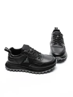 Pantofi Sport Barbati din piele naturala 7058 BLACK-GREY | ADVANCER