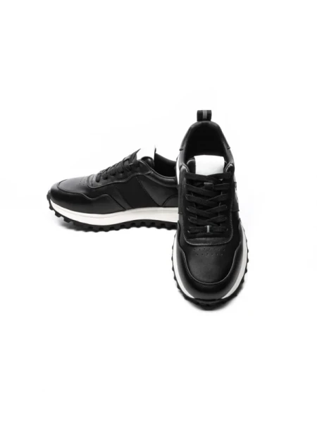 Pantofi Sport Barbati din piele naturala 7058 BLACK-WHITE | ADVANCER
