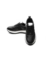Pantofi Sport Barbati din piele naturala 7058 BLACK-WHITE | ADVANCER