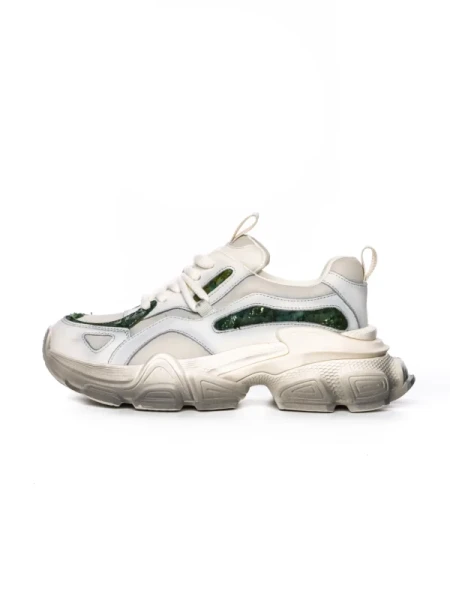 Pantofi Sport Dama din piele naturala HY5757-2 CREAM-GREEN | FRANCO GERARDO