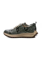 Pantofi Sport Dama din piele naturala 10886 BLACK-GREEN | ADVANCER