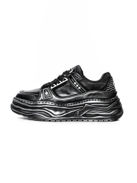 Pantofi Sport Barbati din piele naturala 98512-1 BLACK | ADVANCER