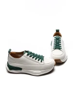 Pantofi Sport Dama din piele naturala BG08 CREAM-GREEN | ADVANCER