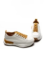 Pantofi Sport Dama din piele naturala BG08 CREAM-YELLOW | ADVANCER