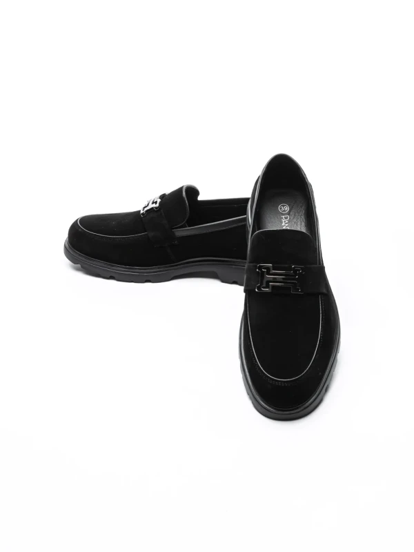 Mocasini Barbati din piele naturala 5NXE79 BLACK | PANTOFUL