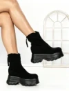 Ghete Dama cu Platforma 68WL6 BLACK | MEI