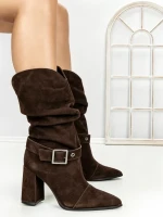 Ghete Dama din piele naturala 6GS9 DARK BROWN | PANTOFUL