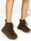 Ghete Dama din piele naturala 5SZ8 DARK BROWN | PANTOFUL