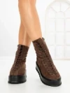 Ghete Dama cu Platforma 3AL77 DARK BROWN | MEI