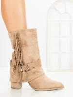 Botine cu Toc Gros 6AH32 KHAKI | MEI