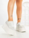 Pantofi Sport Dama cu Platforma 6208-9 WHITE | MEI