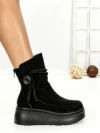 Ghete Dama din piele naturala 6ZP10 BLACK | PANTOFUL
