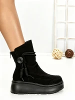 Ghete Dama din piele naturala 6ZP10 BLACK | PANTOFUL