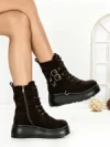 Ghete Dama cu Platforma 6ZP8 BROWN | MEI