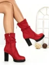 Botine cu Toc Gros 6AH37 RED | MEI