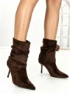 Botine cu Toc Subtire 6GS18 DARK BROWN | MEI