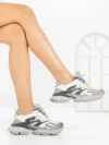 Pantofi Sport Dama din piele naturala Y5786 CREAM-GREY | ADVANCER