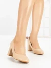 Pantofi cu Toc Gros 8136 APRICOT | CM