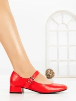 Pantofi cu Toc mic 8240 RED | CM