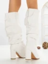 Cizme Dama cu Toc 6XKK11 WHITE | MEI