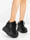 Pantofi Sport Dama cu Platforma 6WL17 BLACK | MEI