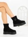 Ghete Dama cu Platforma 6ZP12 BLACK | MEI