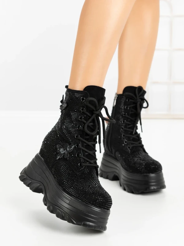 Ghete Dama cu Platforma 68WL8 BLACK | MEI