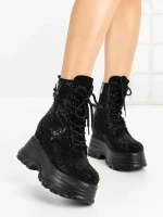 Ghete Dama cu Platforma 68WL8 BLACK | MEI