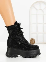 Ghete Dama cu Platforma 68WL8 BLACK | MEI