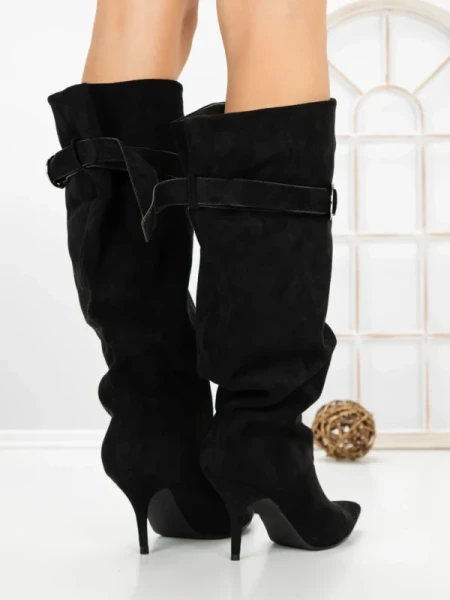 Cizme Dama cu Toc 6XKK5 BLACK | MEI